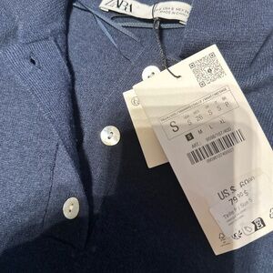 NEW with tags Zara women Blue POLO sweatshirt Shirt